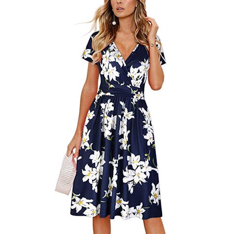 amazon mid length dresses|casual mid length summer dresses.